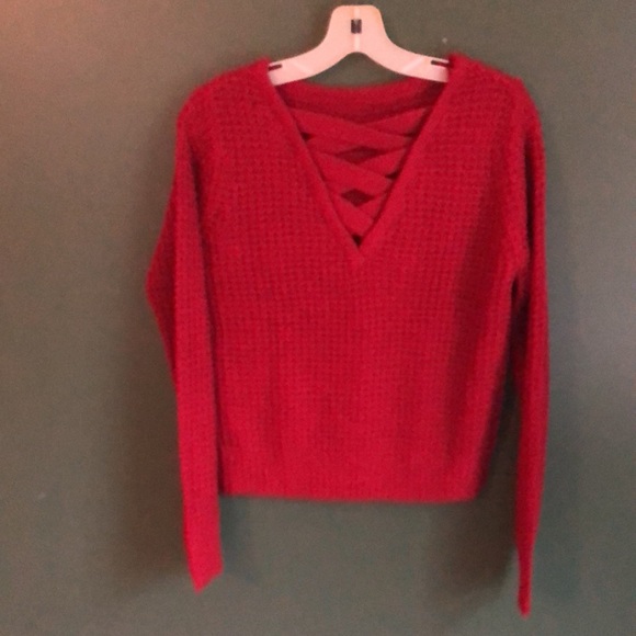 Ambiance Apparel Waffle Knit Sweater Crossback - Picture 2 of 7